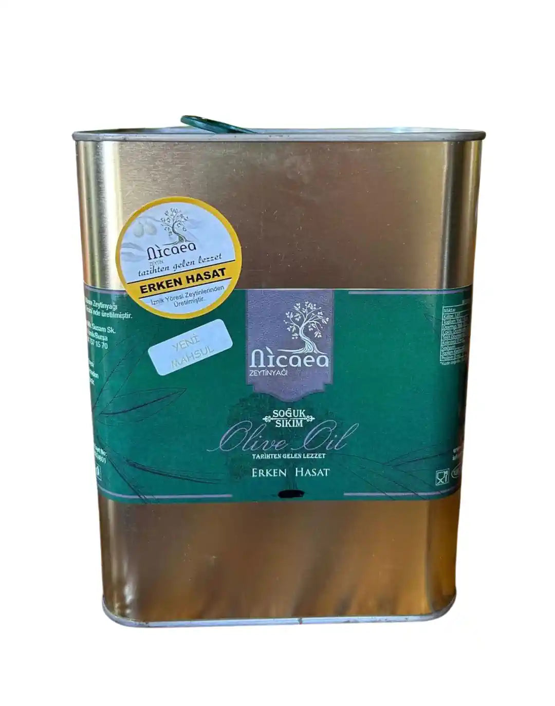 Erken Hasat Soğuk Sıkım Natural Sızma Zeytinyağı - 3 Lt. Teneke