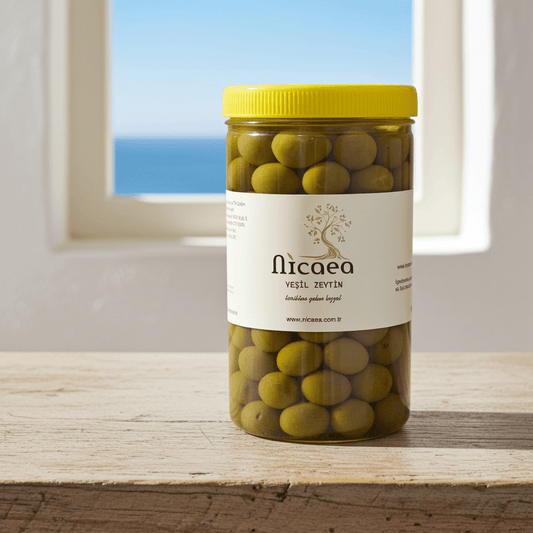 İznik Çizik Yeşil Zeytin - 1 kg YENİ MAHSUL - Nicaea Zeytinyağı
