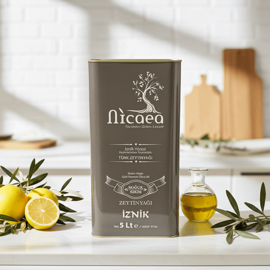 Yeni Mahsul Erken Hasat Soğuk Sıkım Naturel Sızma Zeytinyağı - 5 Lt. - Nicaea Zeytinyağı