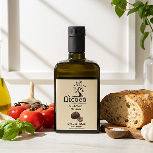 Siyah Trüf Mantarlı Natürel Sızma Zeytinyağı 500ml - Nicaea Zeytinyağı