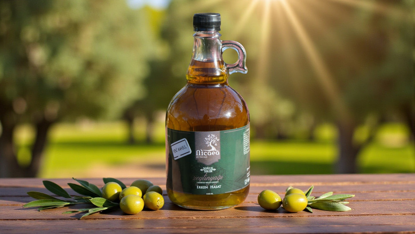 Erken Hasat Soğuk Sıkım Naturel Sızma Zeytinyağı - 1 Lt. Galon Şişe