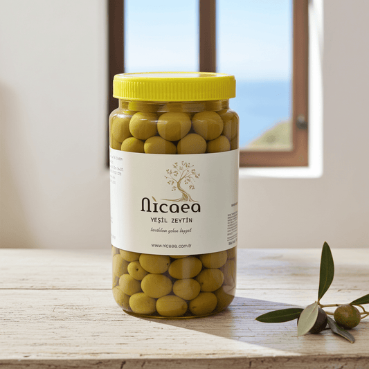 Edremit Çizik Yeşil Zeytin - 1 Kg YENİ MAHSUL - Nicaea Zeytinyağı