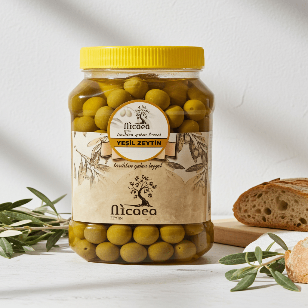 Edremit Kırma Yeşil Zeytin 1 Kg YENİ MAHSUL - Nicaea Zeytinyağı