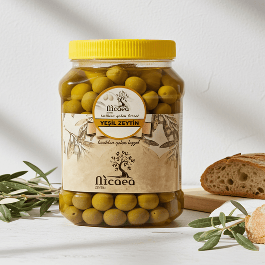 Edremit Kırma Yeşil Zeytin 1 Kg YENİ MAHSUL - Nicaea Zeytinyağı