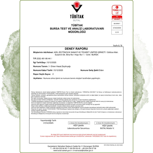 Erken Hasat Soğuk Sıkım Natürel Sızma Zeytinyağı 5 Lt – 0.4 Asit - Yeni Mahsul