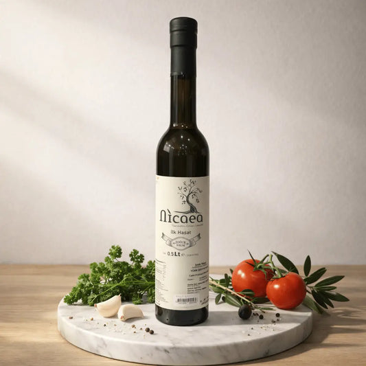 İlk Hasat Soğuk Sıkım Natural Sızma Zeytinyağı 0,5 Lt.Future Cam Şişe - Nicaea Zeytinyağı