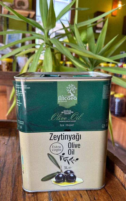 İlk Hasat  Soğuk Sıkım Natural Sızma Zeytinyağı 3 Lt. Teneke kutu