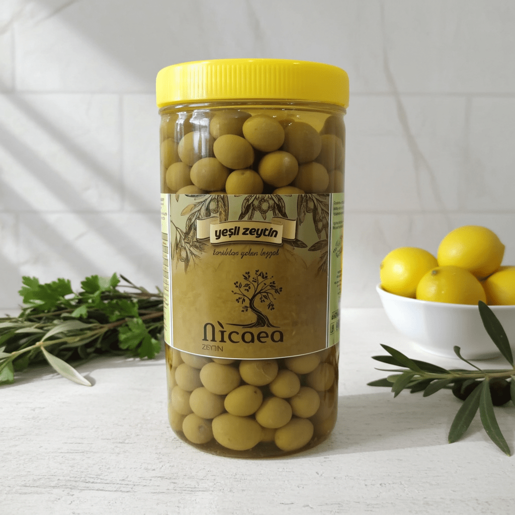 İznik Çizik Yeşil Zeytin - 1 kg YENİ MAHSUL - Nicaea Zeytinyağı