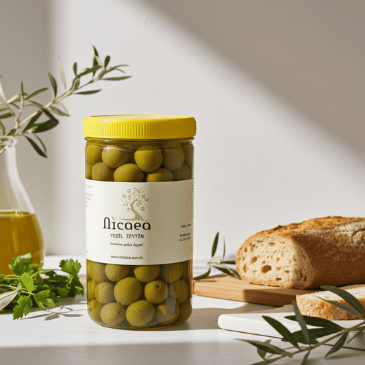 İznik Çizik Yeşil Zeytin - 1 kg YENİ MAHSUL - Nicaea Zeytinyağı