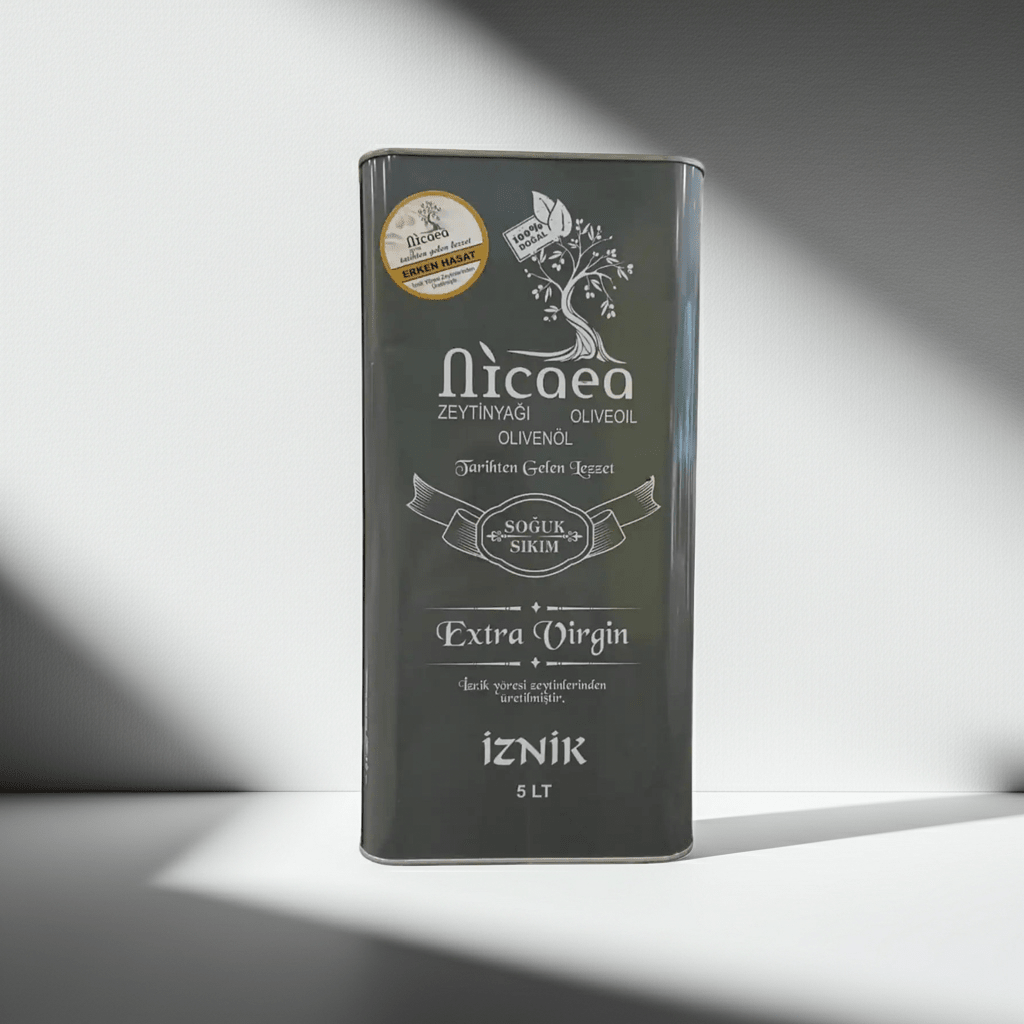 YENİ MAHSUL Erken Hasat Soğuk Sıkım Naturel Sızma Zeytinyağı - 5 Lt. 0,4 Asit - Nicaea Zeytinyağı