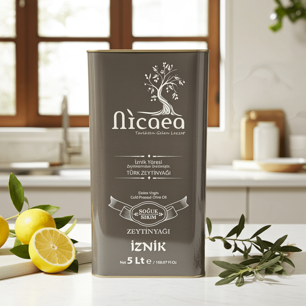 Yeni Mahsul Erken Hasat Soğuk Sıkım Naturel Sızma Zeytinyağı - 5 Lt. - Nicaea Zeytinyağı