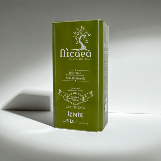 Yeni Mahsul Olgun Hasat Natürel Sızma Soğuk Sıkım Zeytinyağı 0,4 Asit - 5 Lt. - Nicaea Zeytinyağı
