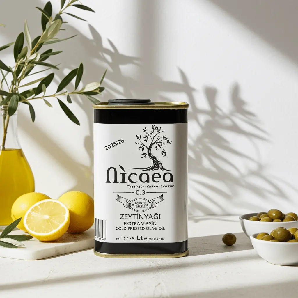 Yeni Mahsul Olgun Hasat Natürel Sızma Zeytinyağı 0.3 Asit 175ml - Nicaea Zeytinyağı