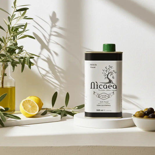 Yeni Mahsul Olgun Hasat Natürel Sızma Zeytinyağı 0.3 Asit 500ml - Nicaea Zeytinyağı